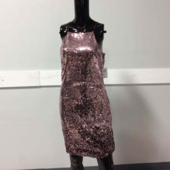 New Windsor Sequin Women's Junior's Dress sz 9 Wine Fuchsia Rose Cocktail Formal - Picture 1 of 16